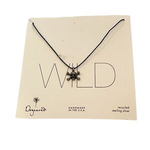 Dogeared Sterling Skull Pendant Necklace New Jewelry Goth Emo Crossbones‎